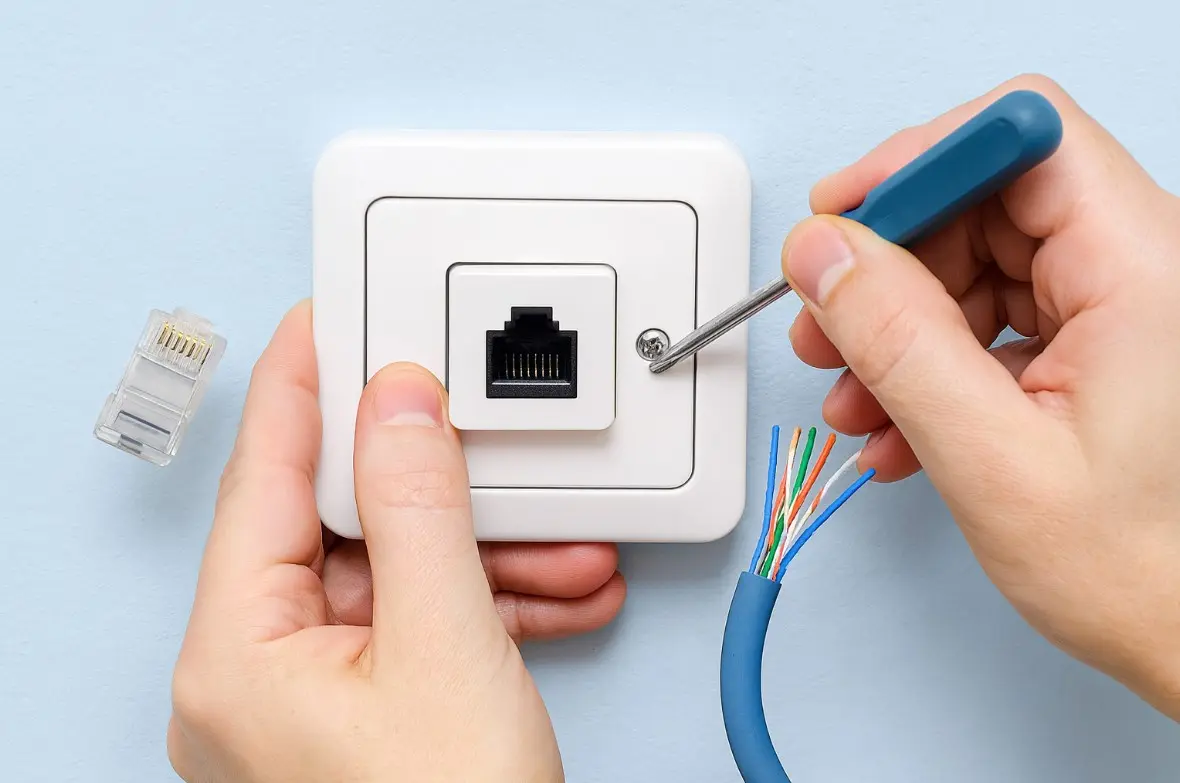 Як підключити інтернет-розетку RJ45