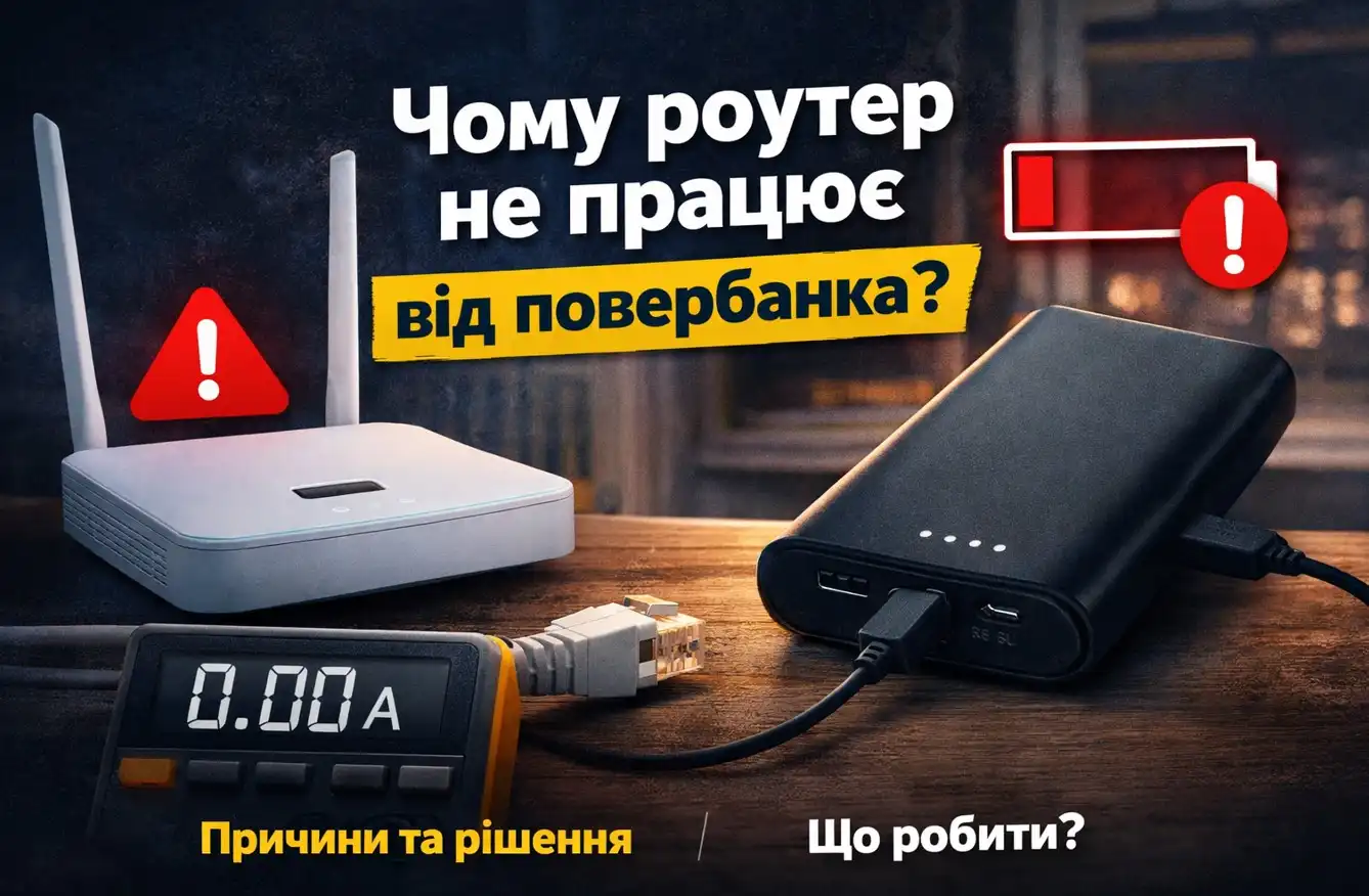 Роутер не працює від повербанка